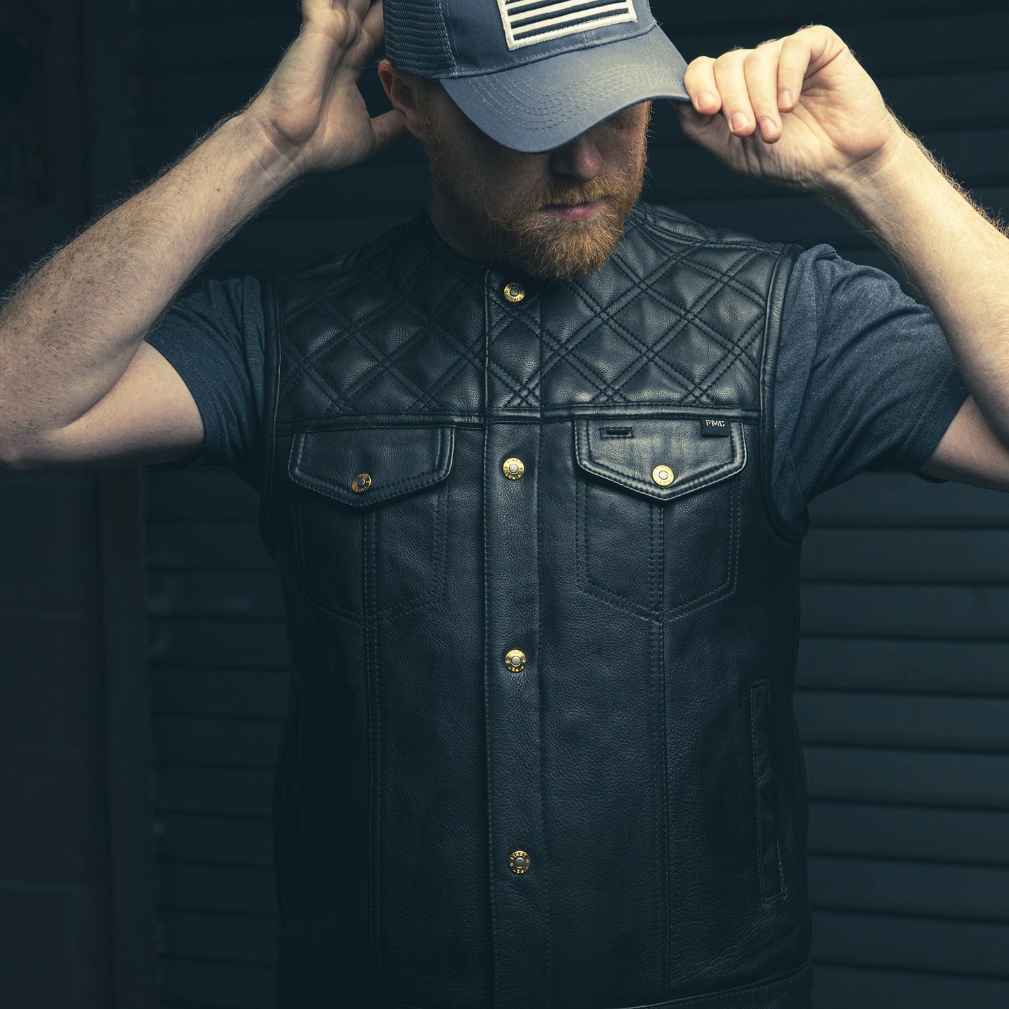 12 Gauge Men's Motorcycle Leather Vest