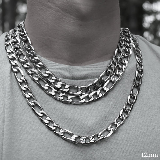 Stainless Steel Figaro Chain Necklace