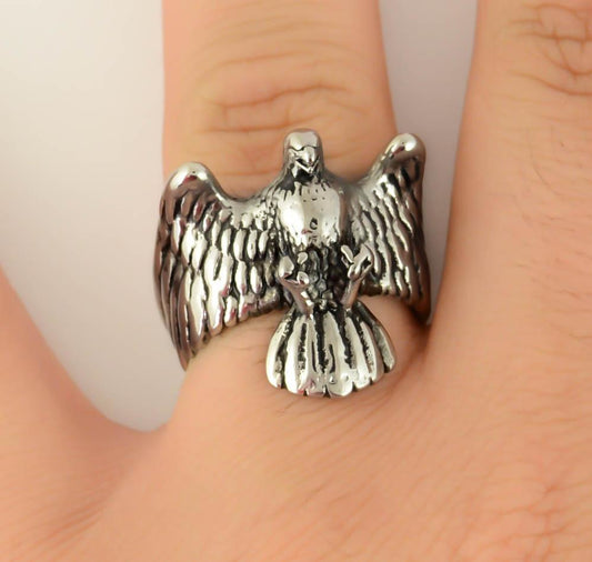SK1079 American Bald Eagle Ring Stainless Steel Motorcycle Jewelry Size 9-15