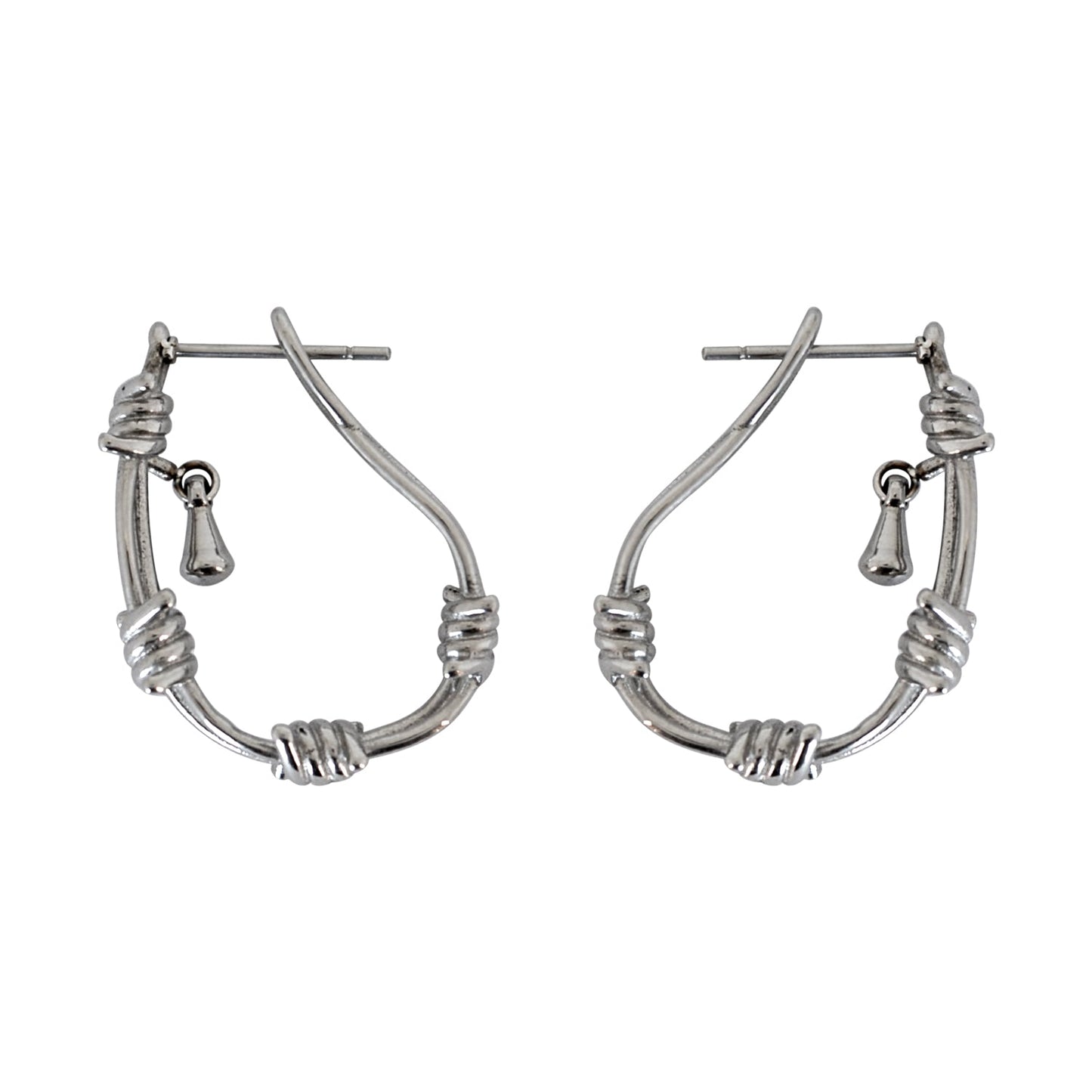 SK2038 Motorcycle Barbed Wire Small Earrings Stainless Steel Motorcycle Biker Jewelry