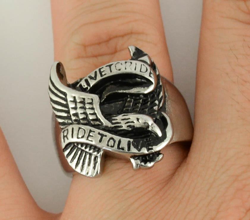 SK1036 Gents Live To Ride Ring Stainless Steel