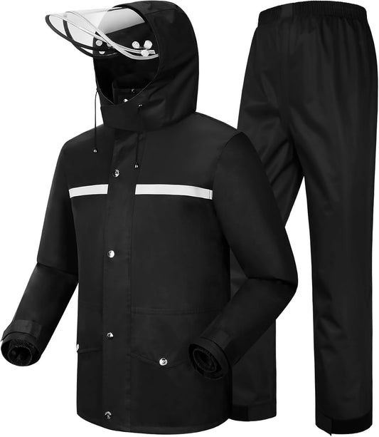 Rain Suit Waterproof Jacket and Trouser Suit Raincoat for Men and Women