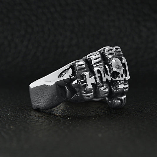 Stainless Steel Biker Rings Fist Ring