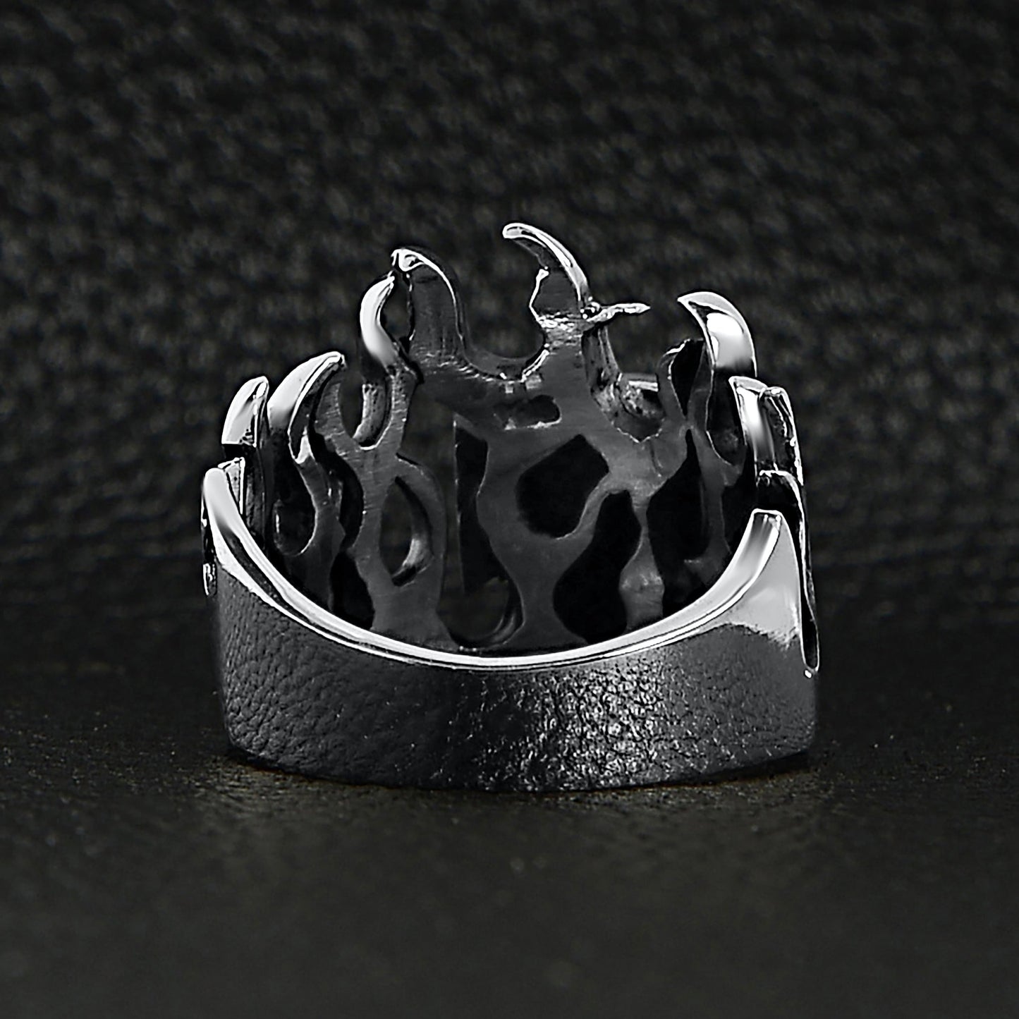 Sterling Silver Maltese Cross Flame Ring