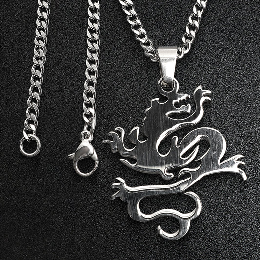 Stainless Steel Dragon Curb Chain Necklace