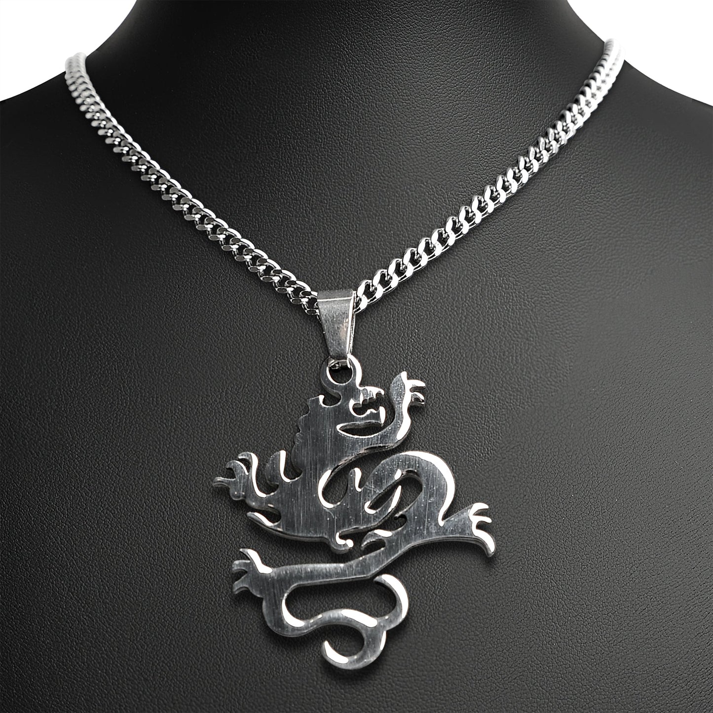 Stainless Steel Dragon Curb Chain Necklace