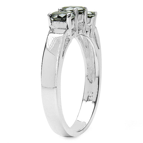 0.99 Carat Genuine Black Diamond .925 Sterling Silver Ring