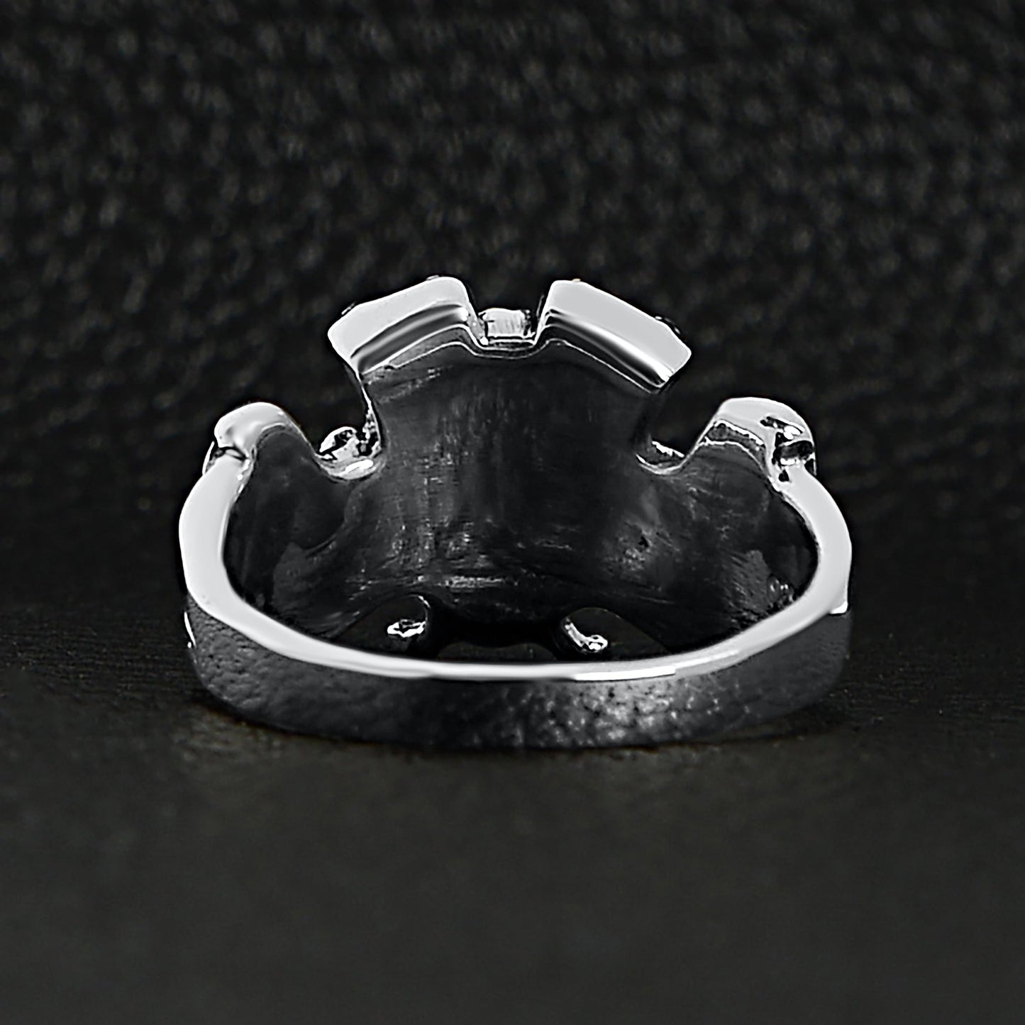 Sterling Silver Winged Skull & Crossbones Eagle Engine Ring