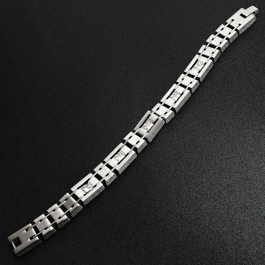 Stainless Steel CZ Accent Bracelet