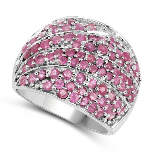 2.97 Carat Genuine Ruby .925 Sterling Silver Ring