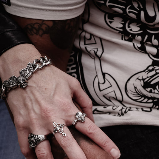 Stainless Steel Skull Wings Bracelet