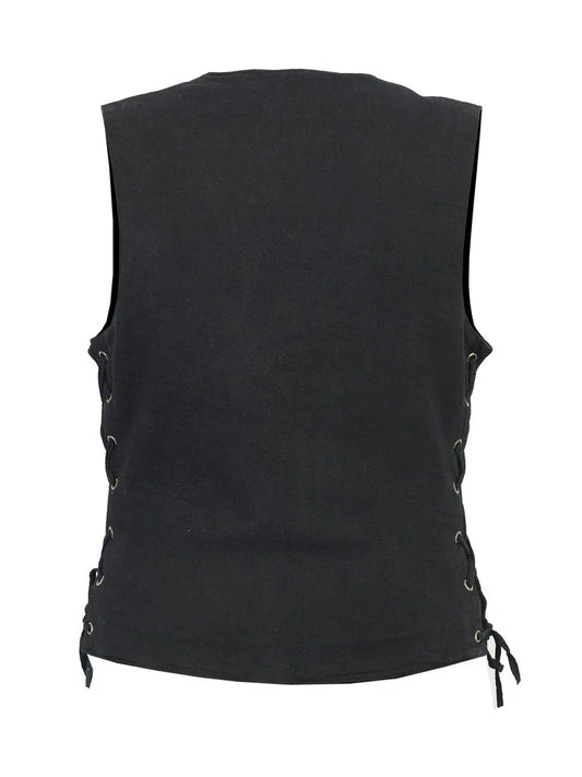 GO822 Ladies Black Denim Vest
