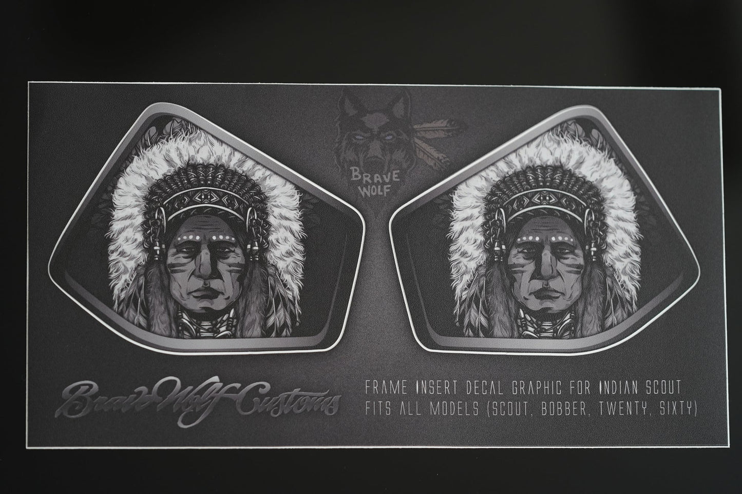 Indian Scout Mid-Frame Insert - Chief 100 B&W
