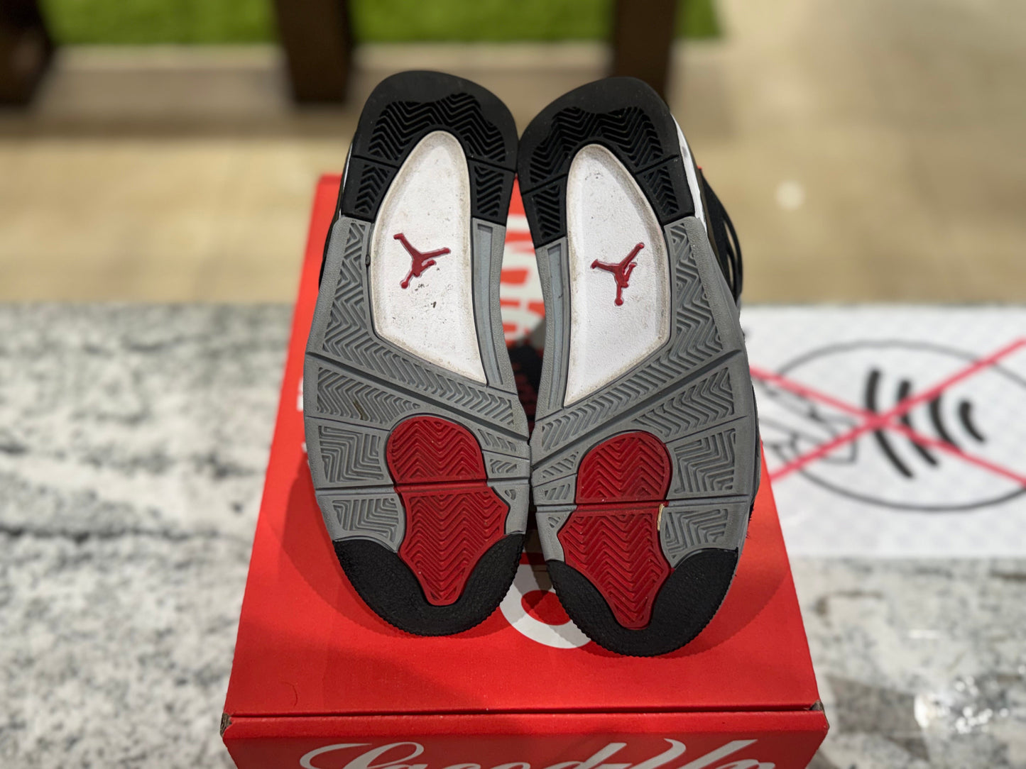 PRE OWNED Jordan 4 Retro Black Canvas (GS) NO BOX