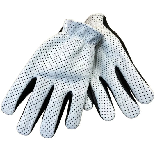 Legendary Holy Blanco Ventilated Short Wrist Motorcycle Gloves – White Top Black Bottom
