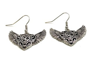 SK2535E Earring Winged Heart Scroll Design