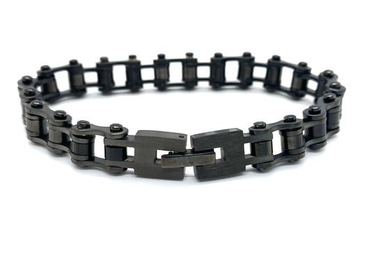 SK2286 3/8" Wide MINI MINI SIZE All Stainless Steel Gunmetal Motorcycle Bike Chain Bracelet