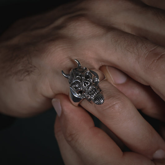 Sterling Silver Devil Skull Ring