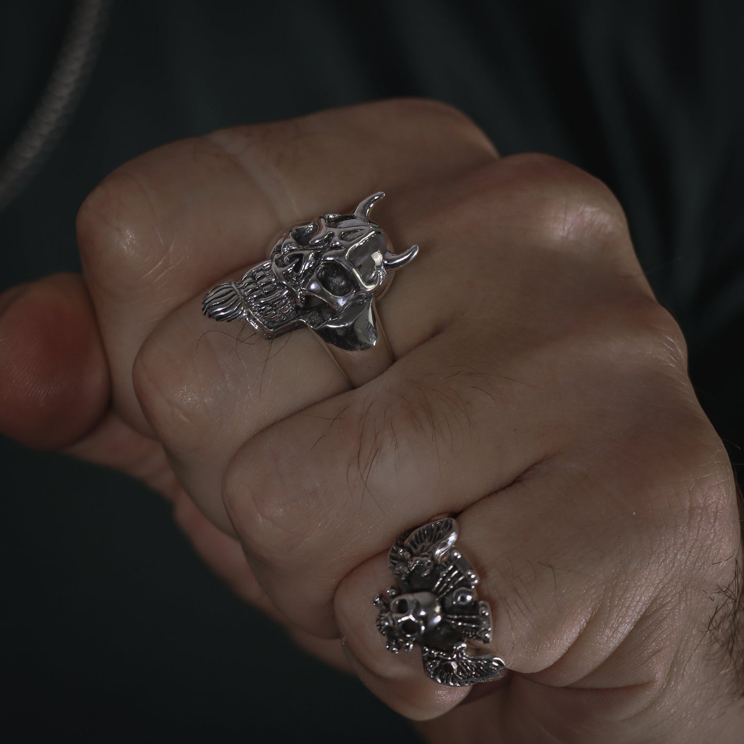 Sterling Silver Devil Skull Ring