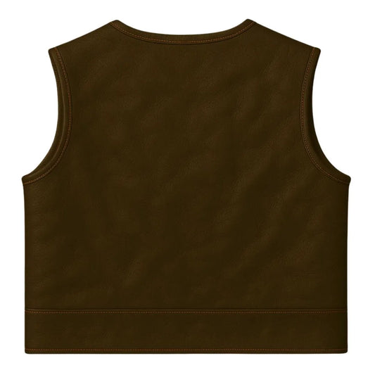 Legendary Lowlife Z Dark Chocolate Cropped Fitted Leather Club Style Motorcycle Vest