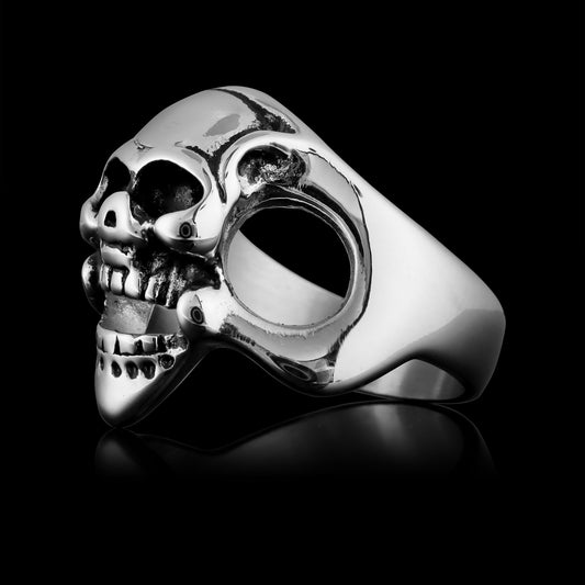 Stainless Steel Polished Skull Unisex Ring