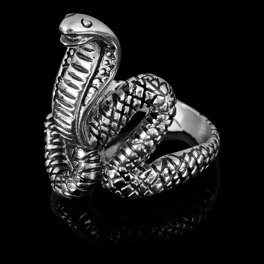 Stainless Steel Polished Cobra Unisex Ring