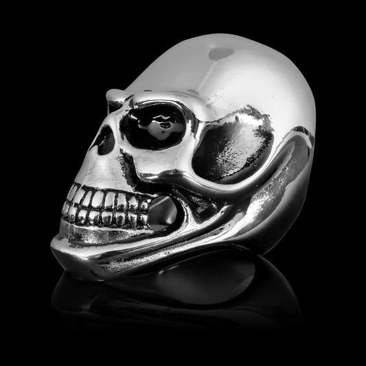 Stainless Steel Grinning Skull Ring