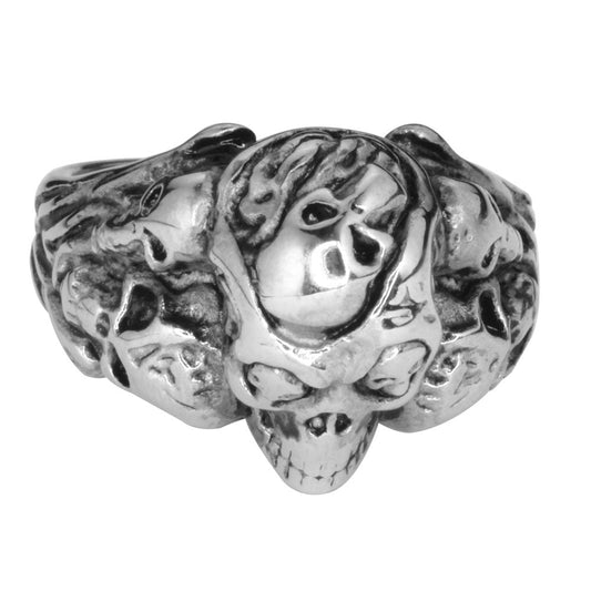 SK1029 Multi Skull Ring Stainless Steel Motorcycle Jewelry Size 9-15