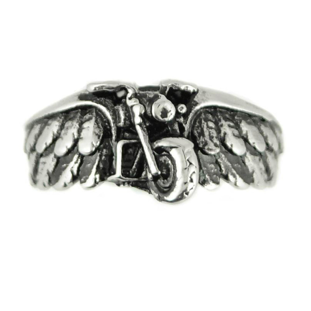 SK1860 Unisex Motorcycle Bike Wing Ring Stainless Steel Motorcycle Jewelry Size 5-13