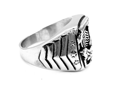SK6201 Mens Patriotic American Pride Flag Eagle Ring