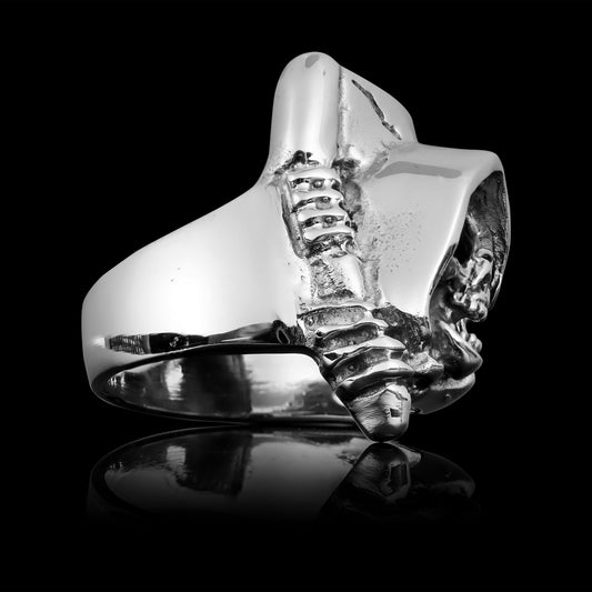 Sterling Silver Grim Reaper Skull Ring