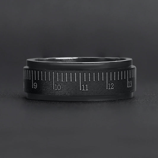 Black Ruler Spinner Ring