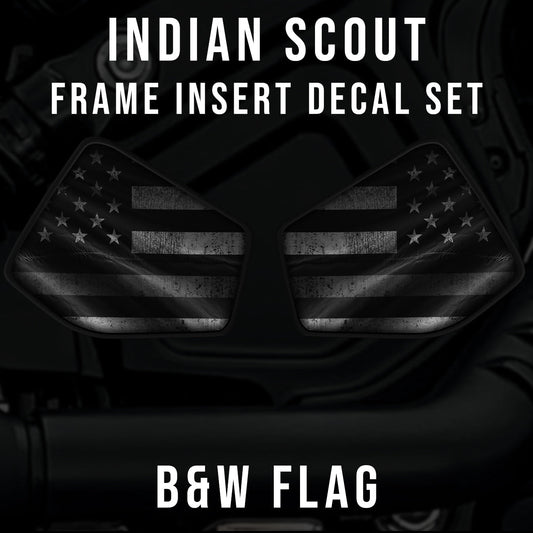 Indian Scout Mid-Frame Insert - B&W Flag