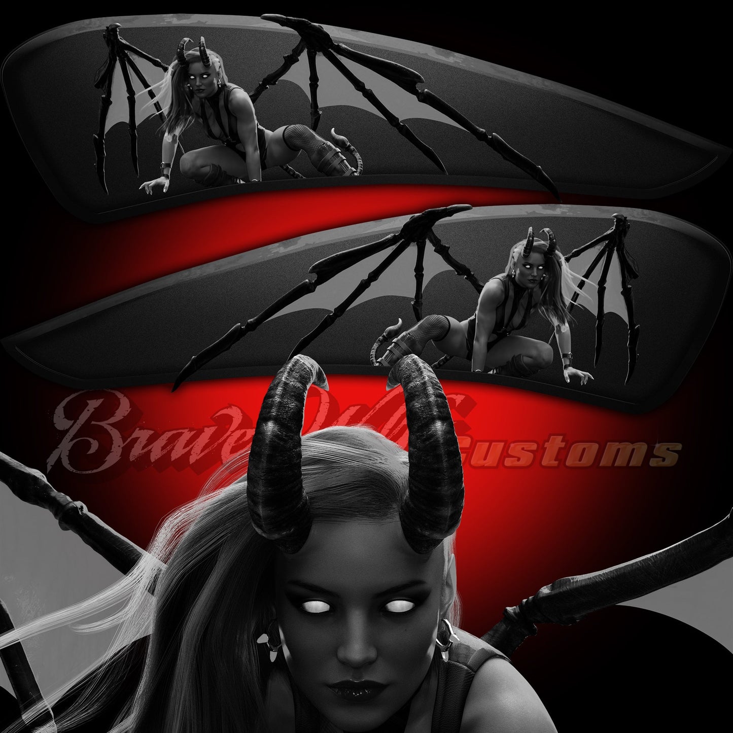 Morganna the Demoness - Indian Scout - Full Tank B&W