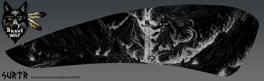 "Surtr" Tank Decal Set for Indian Scout (2014-2024) B&W