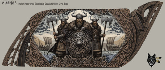 Vikings - New Style Indian Saddlebag Decal Set