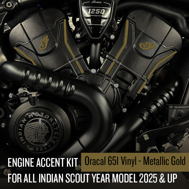 Oracal 651 Vinyl - Indian Scout Engine Accent Kit (2025 and up)- Metallic Gold