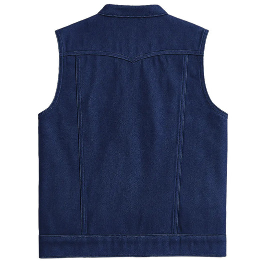 Legendary Ole Blue Men's Blue Denim Motorcycle Vest