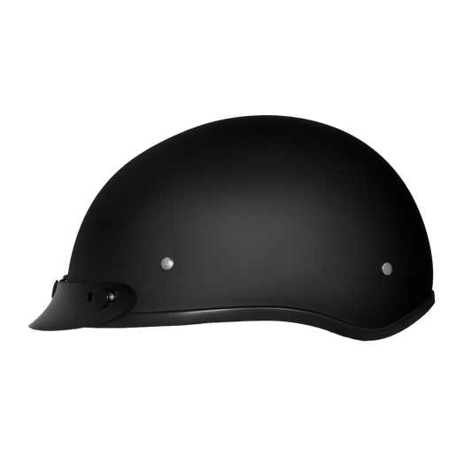 DOT Approved Daytona Skull Cap Half Shell Motorcycle Helmet - Beanie Style for Motorcycles, Cruisers, Scooters, and Mopeds - Dull Black