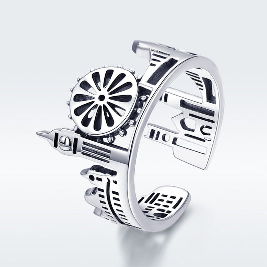 S925 Sterling Silver 1.2 cm Wide Ring