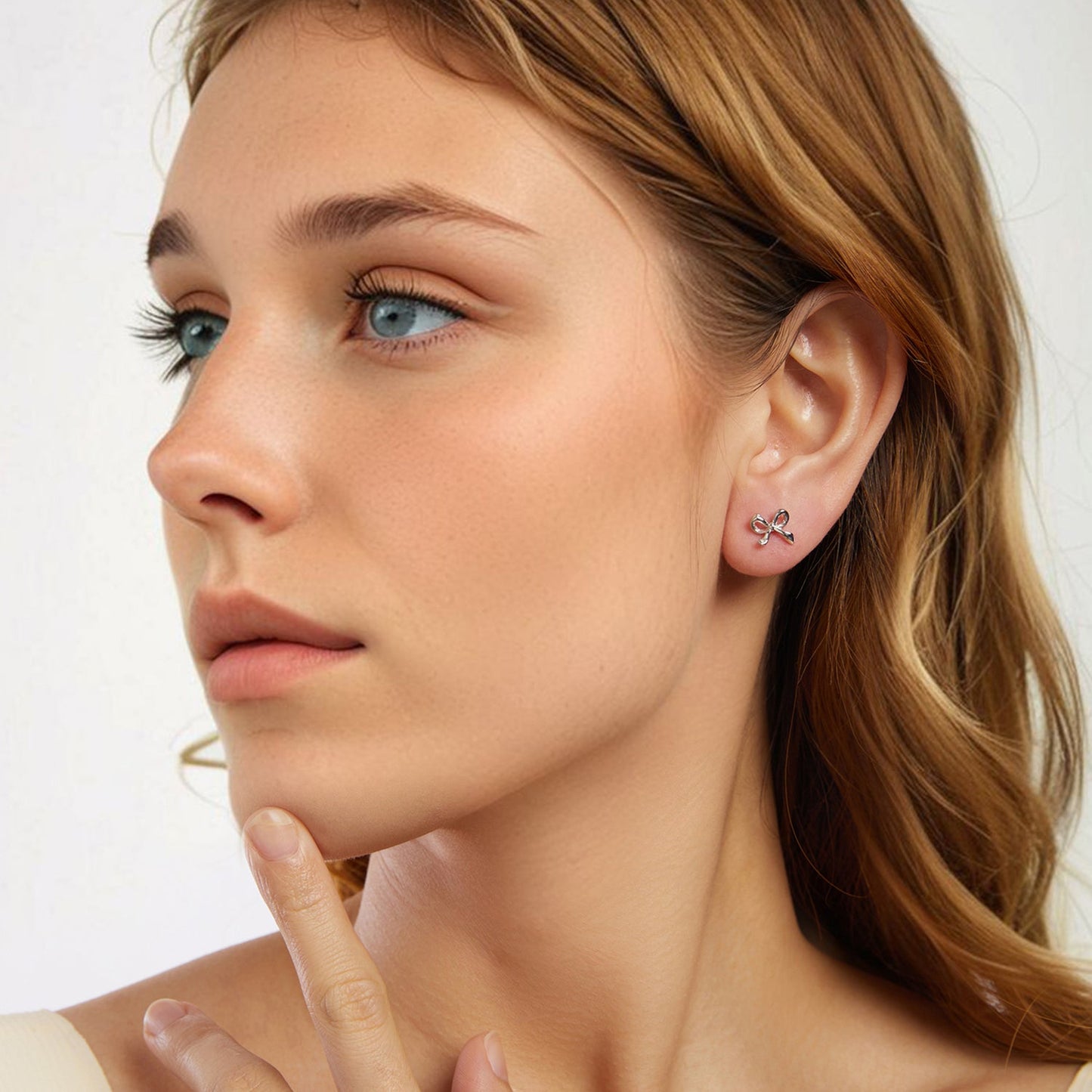 925 Sterling Silver Plated White Gold Earrings