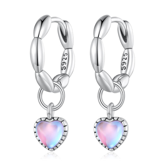 S925 Sterling Silver Earrings with Transparent Glass for Women