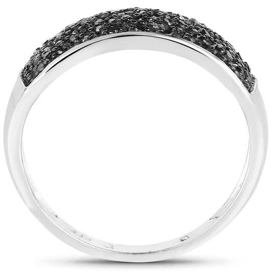0.43 Carat Genuine Black Diamond .925 Sterling Silver Ring