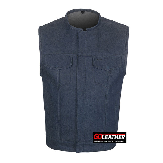 GO309 Blue Raw Denim with Rolled Collar