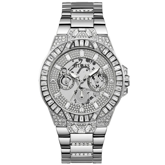 Guess Men's Trend Silver Tone Multi-function