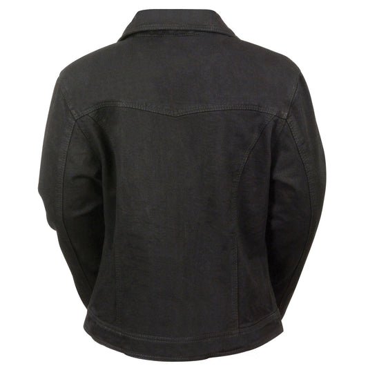 Milwaukee Leather MDL2000 Ladies Black Denim Jacket with Studded Spikes