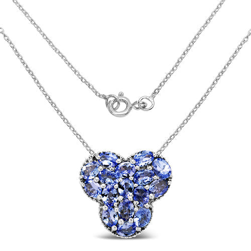 2.72 Carat Genuine Tanzanite .925 Sterling Silver Pendant