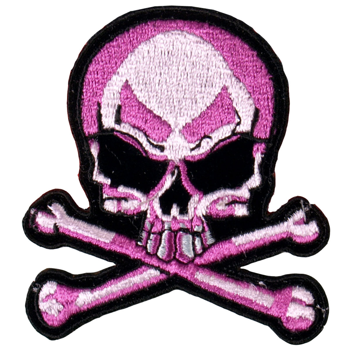 Hot Leathers PPA1902 Pink Skull and Crossbones 3" x 3" Patch