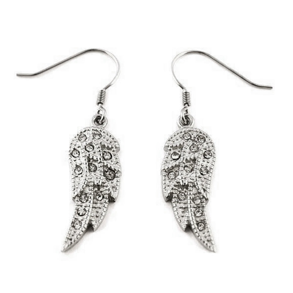 SK2235A Wing Earrings Bling French Wire