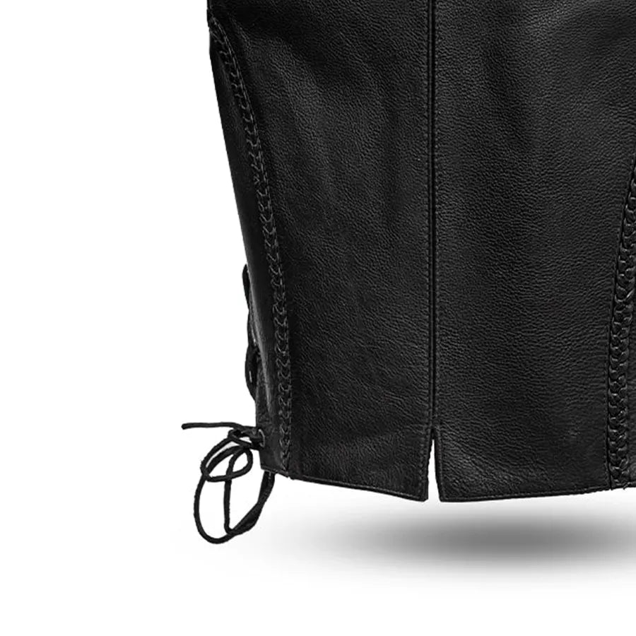 Trinity Women's Motorcycle Western Style Leather Vest